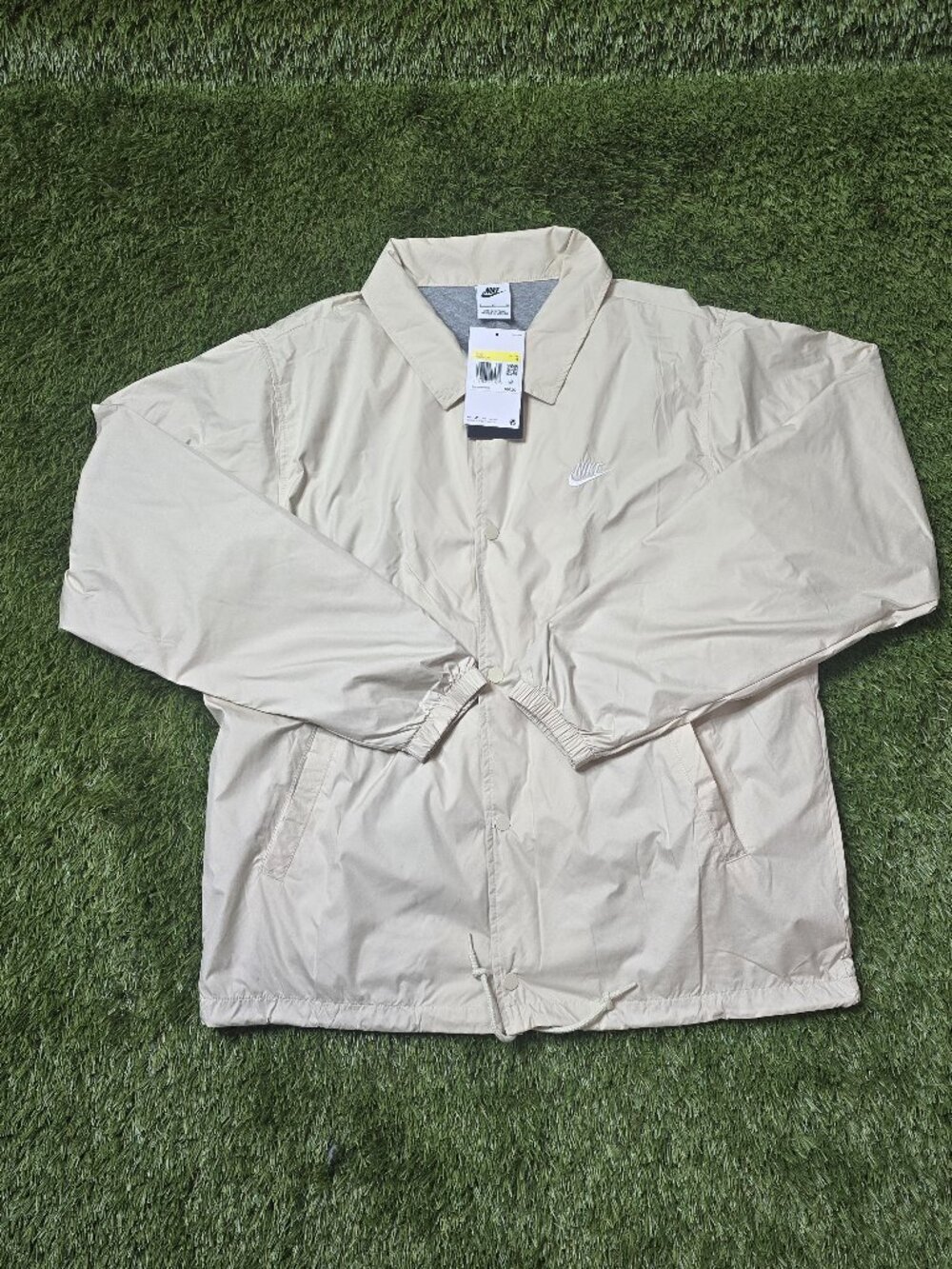 Nike Men's Club Coaches Jacket beige Sportswear $90 NWT FN3316-229 Size Small